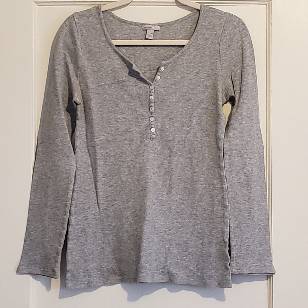 Gray Cotton Henley